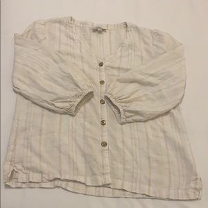 LOFT Blouse with balloon sleeves and buttons